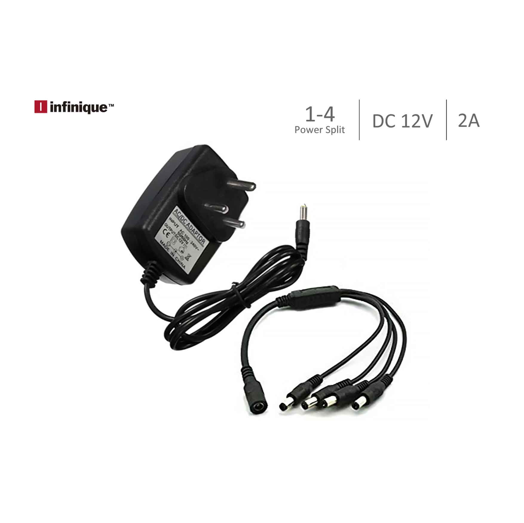 Infinique 12V DC 2 Amp Regulated Power Adapter